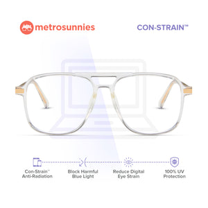 MetroSunnies Paul Specs (Clear) / Con-Strain Blue Light / Versairy / Anti-Radiation Eyeglasses