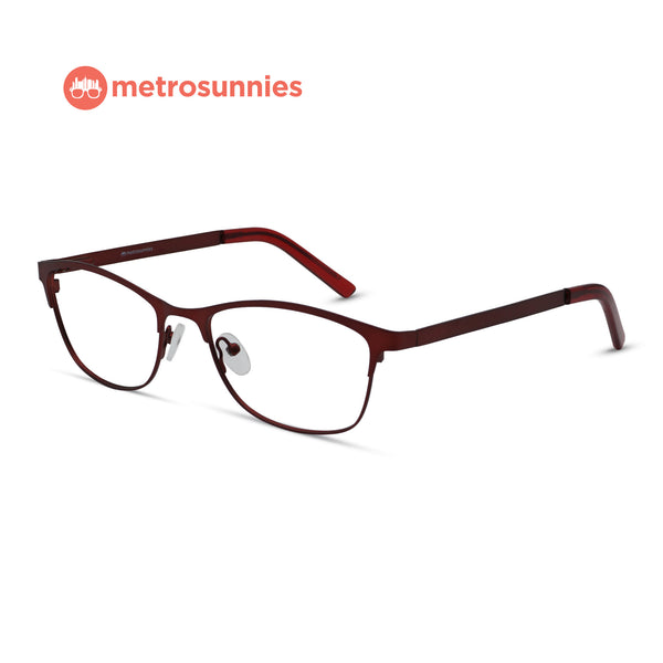 MetroSunnies Phillip Specs (Burgundy) / Replaceable Lens / Eyeglasses for Men and Women