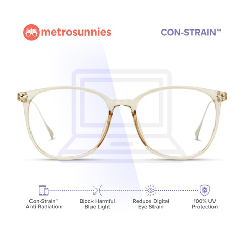 MetroSunnies Queen Specs (Peach) / Con-Strain Blue Light / Versairy / Anti-Radiation Eyeglasses