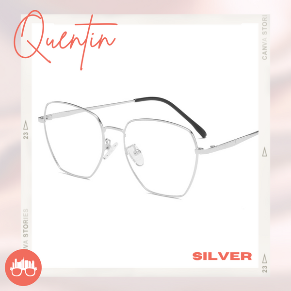 MetroSunnies Quentin Specs (Silver) / Con-Strain Blue Light / Anti-Radiation Computer Eyeglasses