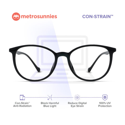 MetroSunnies Rani Specs (Black) / Con-Strain Blue Light / Versairy / Anti-Radiation Eyeglasses