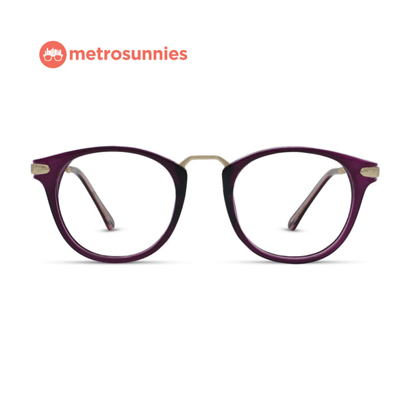 MetroSunnies Raven Specs (Purple) / Replaceable Lens / Eyeglasses for Men and Women