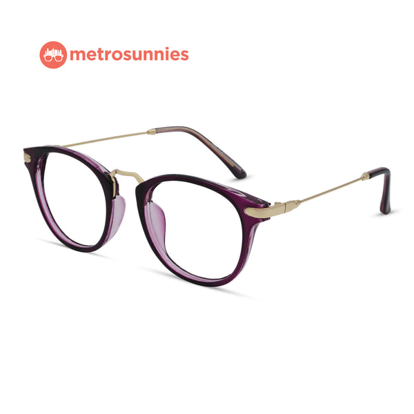 MetroSunnies Raven Specs (Purple) / Replaceable Lens / Eyeglasses for Men and Women