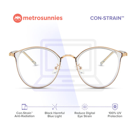 MetroSunnies Rei Specs (Clear) / Con-Strain Blue Light / Anti-Radiation Computer Eyeglasses