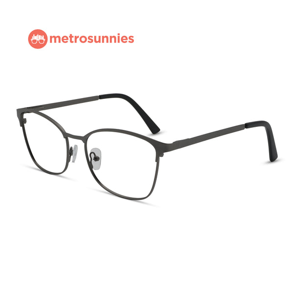 MetroSunnies Rhino Specs (Gun) / Replaceable Lens / Eyeglasses for Men and Women
