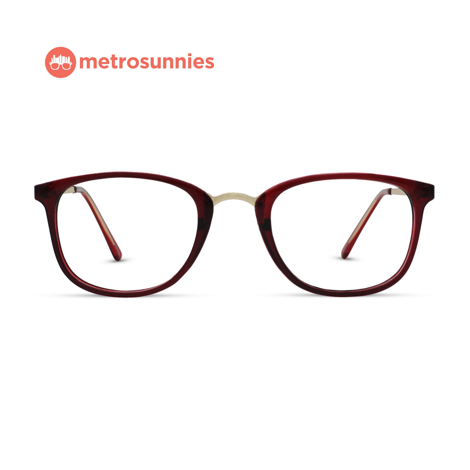 MetroSunnies River Specs (Red) / Replaceable Lens / Eyeglasses for Men and Women
