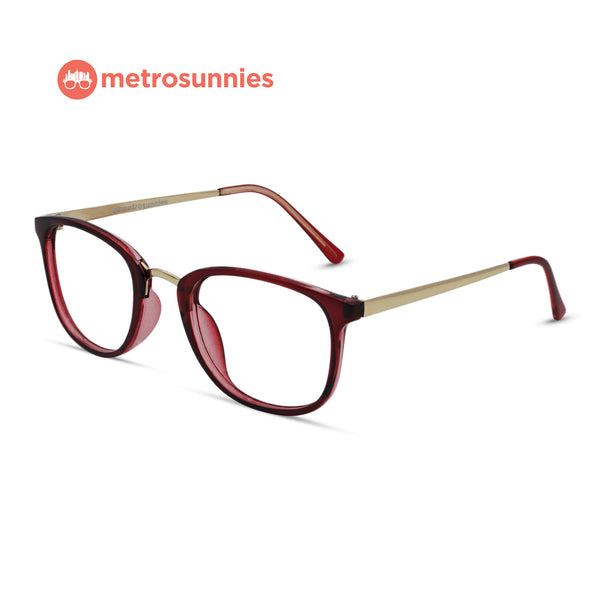 MetroSunnies River Specs (Red) / Replaceable Lens / Eyeglasses for Men and Women