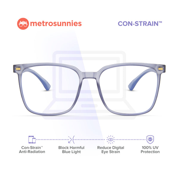 MetroSunnies Scott Specs (Blue) / Con-Strain Blue Light / Versairy / Anti-Radiation Eyeglasses