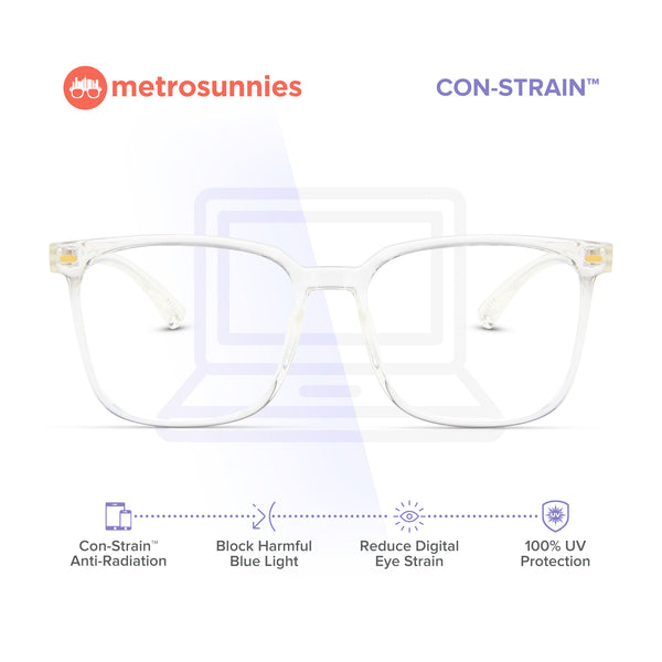 MetroSunnies Scott Specs (Clear) / Con-Strain Blue Light / Versairy / Anti-Radiation Eyeglasses