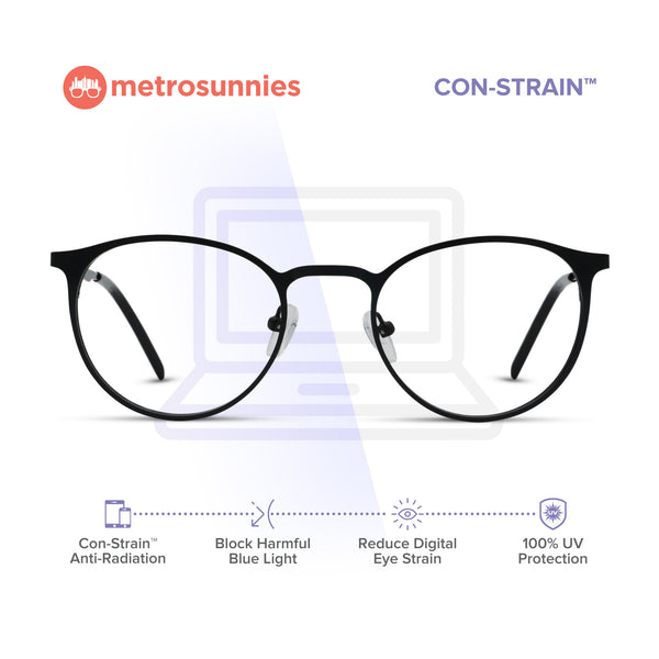 MetroSunnies Steve Specs (Black) / Replaceable Lens / Eyeglasses for Men and Women