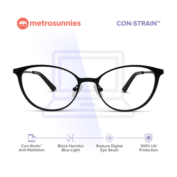 MetroSunnies Sylvia Specs (Black) / Replaceable Lens / Eyeglasses for Men and Women