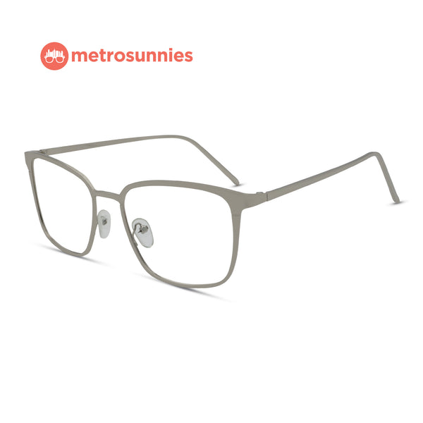 MetroSunnies Ted Specs (Silver) / Replaceable Lens / Eyeglasses for Men and Women