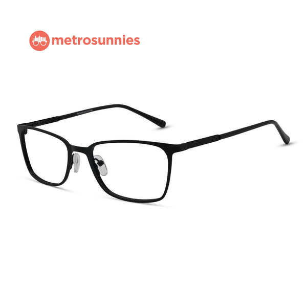 MetroSunnies Trey Specs (Black) / Replaceable Lens / Eyeglasses for Men and Women