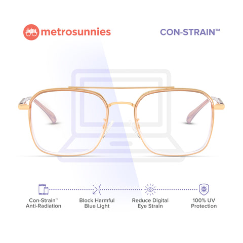 MetroSunnies Trisa Specs (Champagne) / Con-Strain Blue Light / Versairy / Anti-Radiation Eyeglasses