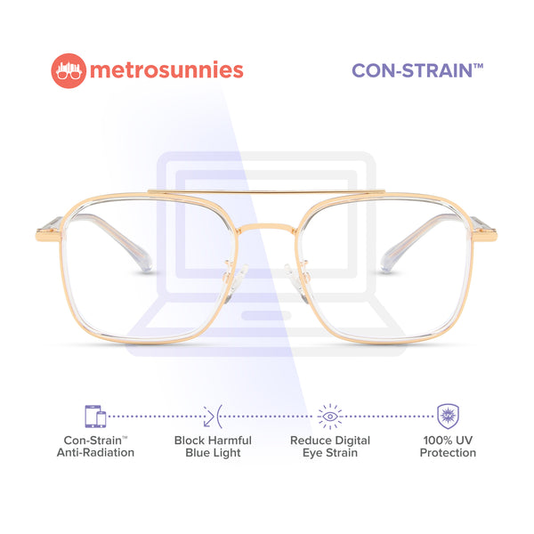 MetroSunnies Trisa Specs (Clear) / Con-Strain Blue Light / Versairy / Anti-Radiation Eyeglasses