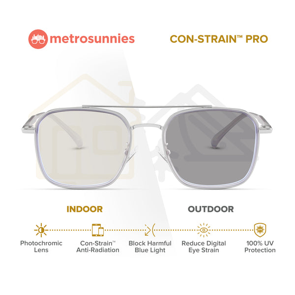 MetroSunnies Trisa Specs (Gray) / Con-Strain Blue Light / Versairy / Anti-Radiation Eyeglasses