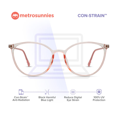 MetroSunnies Vienna Specs (Pink) / Con-Strain Blue Light / Versairy / Anti-Radiation Eyeglasses