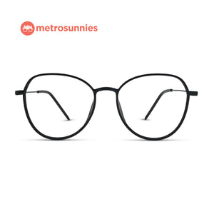 MetroSunnies Vina Specs (Black) / Replaceable Lens / Versairy Ultralight Weight / Eyeglasses