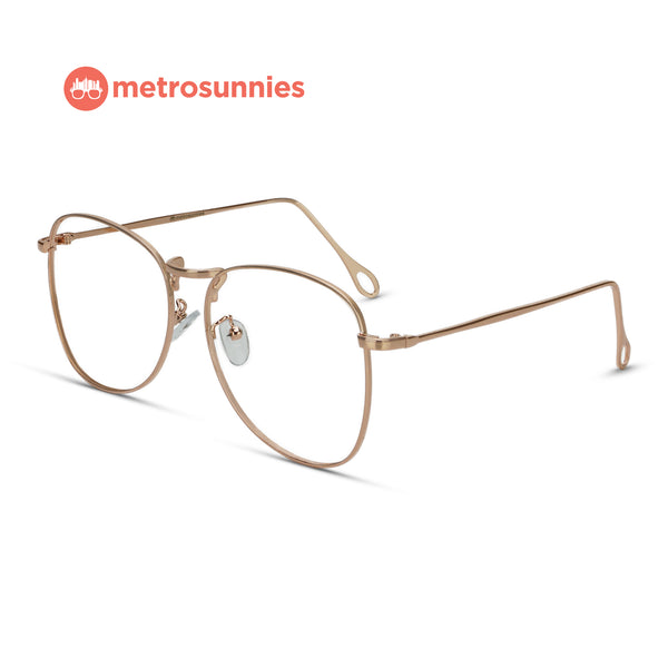 MetroSunnies Wallace Specs (Gold) / Replaceable Lens / Eyeglasses for Men and Women