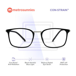 MetroSunnies Warren Specs (Black) / Con-Strain Blue Light / Versairy / Anti-Radiation Eyeglasses