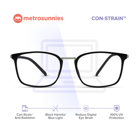 MetroSunnies Warren Specs (Black) / Con-Strain Blue Light / Versairy / Anti-Radiation Eyeglasses