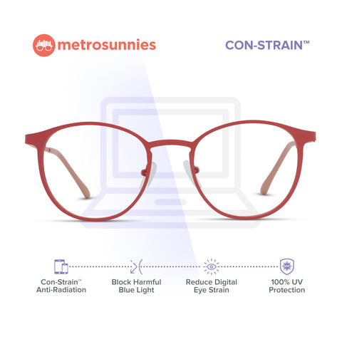 MetroSunnies Willow Specs (Sakura) / Con-Strain Blue Light / Anti-Radiation Computer Eyeglasses